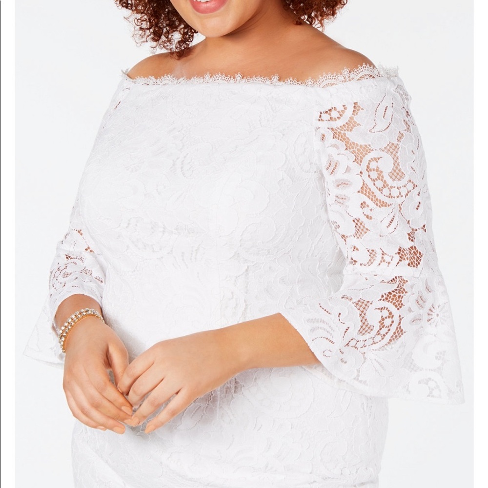 Adrianna Papell Off The Shoulder Lace Dress